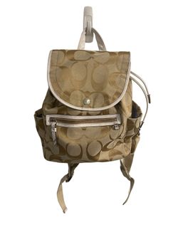 Coach Kyra Daisy Signature Backpack Bag Gold/White - New  display picture 1