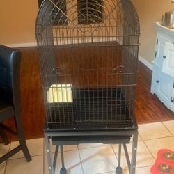 Bird Cage On Rolling Stand