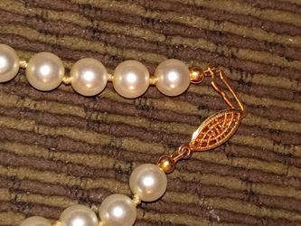Pearl Necklace And Earring Set 18K Real Pearl