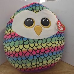 Ty Squish-A-Boo Owen The Raunbow Owl, 12" plush