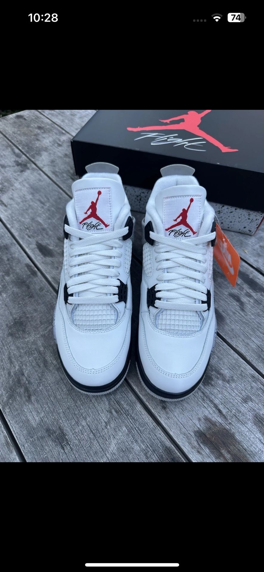 Jordan 4 White Cement 7Y Brand New Ds