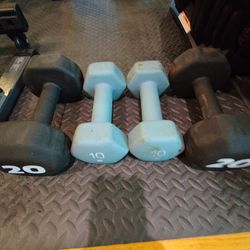 10lb And 20lb Neoprene Dumbbells-