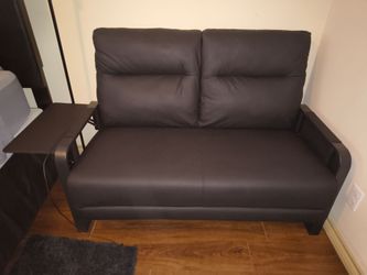 Black Elegant Faux Leather Loveseat -BRAND NEW-