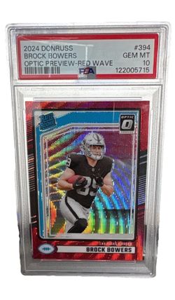 Bock Bowers Red Wave Rookie Card