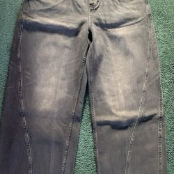 Cotton On Super Baggy Balloon Jeans Washed Black/Brown Size 32
