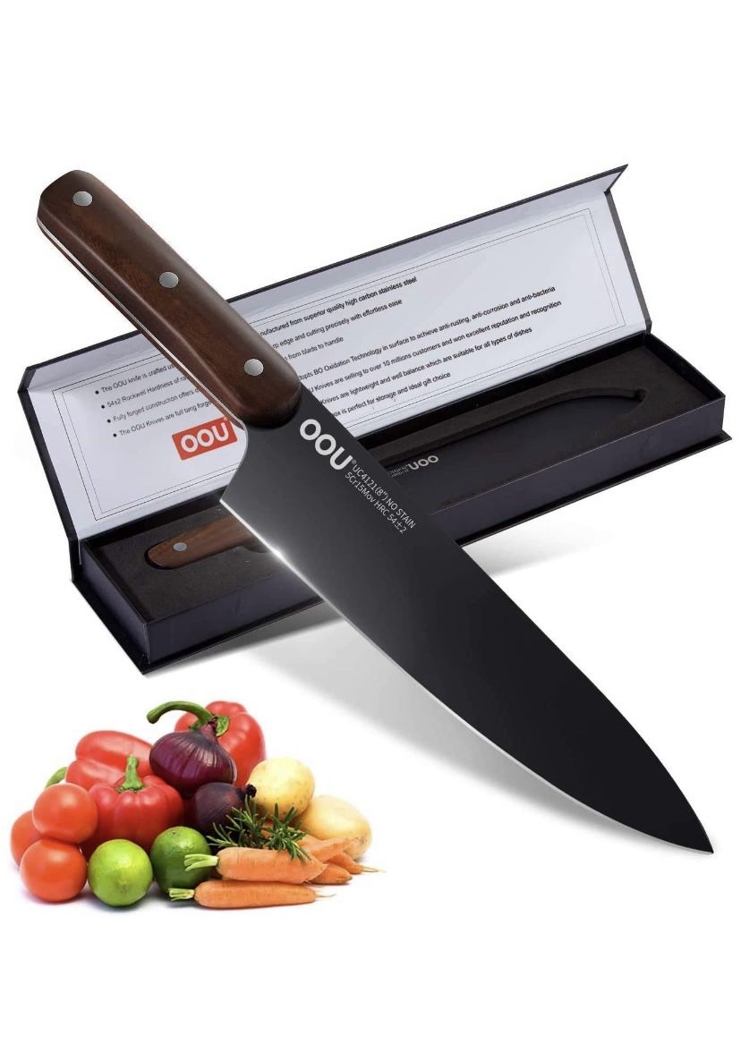 OOU Chef Knife - Pro Kitchen Knife 8 Inch Chefs Knife High Carbon German Stainless Steel