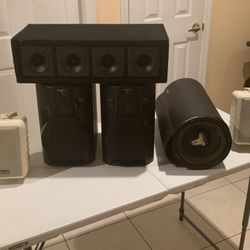 Set of various speakers