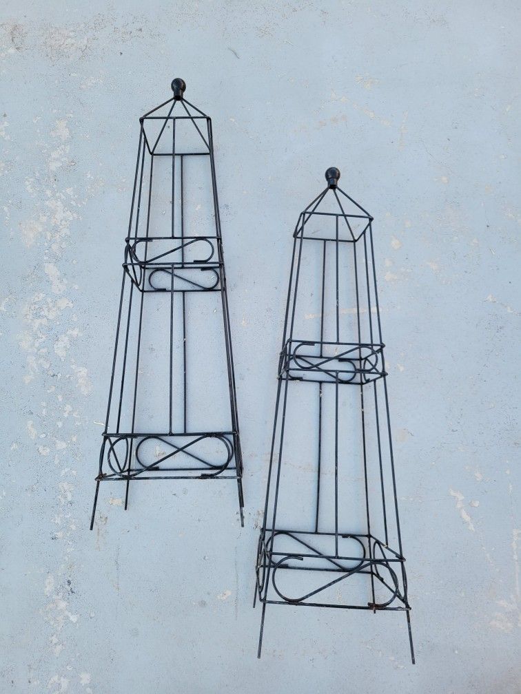 Metal Plant Trellis 33" - Yard Decor - Sold In Sets Of 2