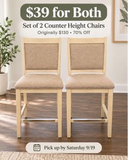 Set of 2 Counter Height Chairs
