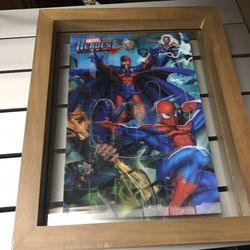Marvel heroes 3-D puzzle framed 