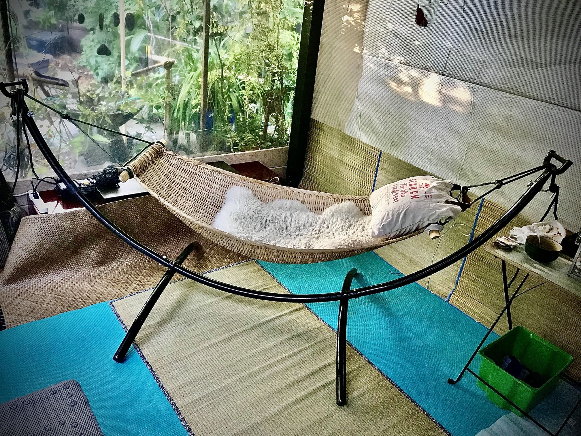 Rattan Hammock And Metal Stand