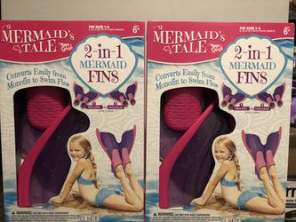 $25 for this 2pcs 2-1 Mermaids Fins age 6 it’s all brand new and pick up Gahanna