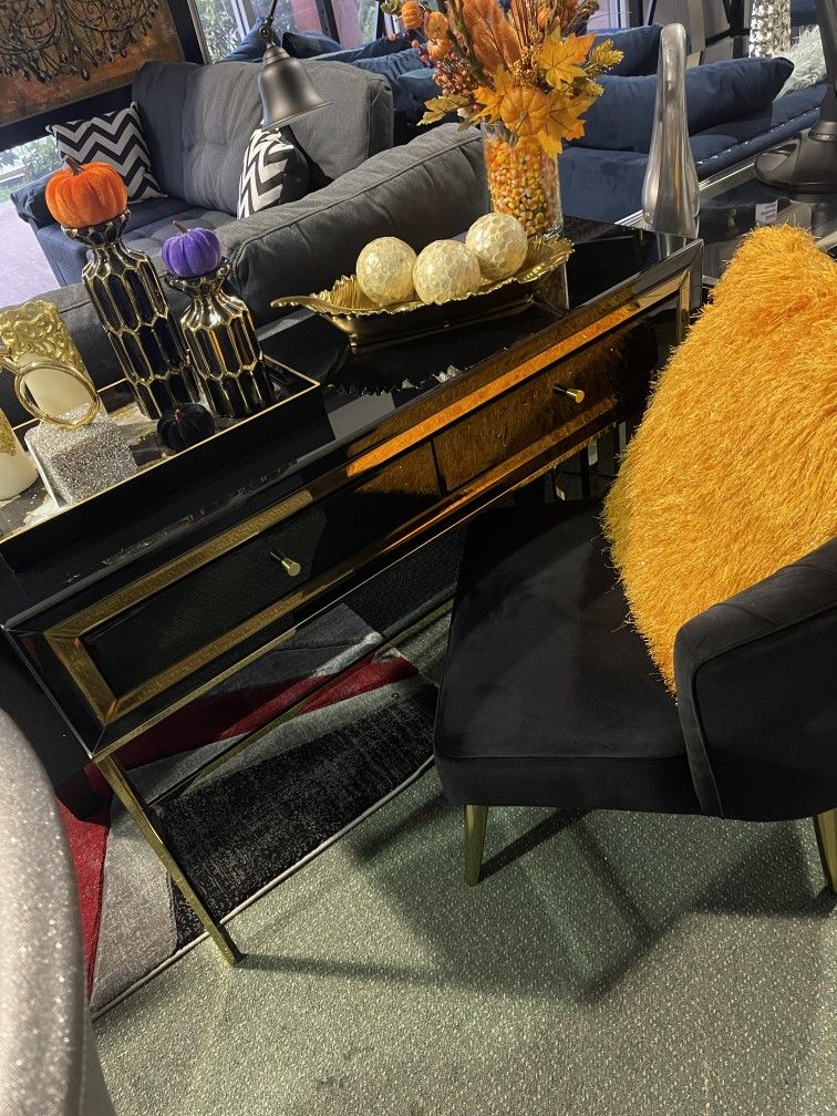 Black Console Table Glass Clearance