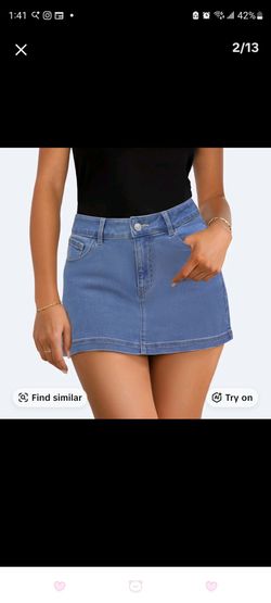 Women's Blue Denim Mini Skirt- Size