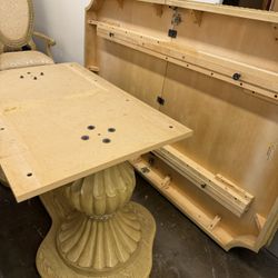 Wood Table With 6 Chairs 