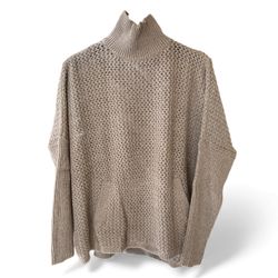 Chunky Knit Tan Turtleneck Sweater