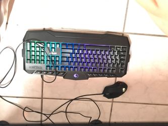 Professional Gaming Keyboard 8 LED Backlit Modes with Mechanical Feeling 104 Keys Waterpro...