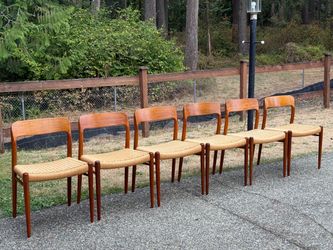 Set of 6 Danish Modern Design Niels Otto Moller Model 75 Dining Chairs JL Molller