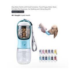 Brand new Dog Water Bottle with Food Container, Travel Puppy Water Bowl, Portable Pet Dispenser, Cat Walking and Hiking Dog Gift  Whitestone/Flushing,