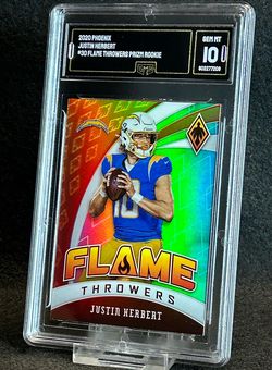 2020 Phoenix 🔥 Justin Herbert 🔥 Flame Throwers Prizm Rookie GMA 10 💎 Mint - Los Angeles Chargers ⚡️⚡️