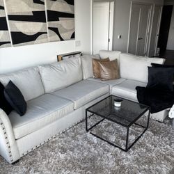 Tan L-Shaped Sectional Sofa - Great Condition! (Pillows Included)