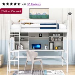 Decklyn Twin Loft Bed with Built-in-Desk by Harriet Bee