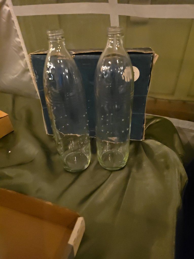2 VINTAGE GLASS BOTTLES