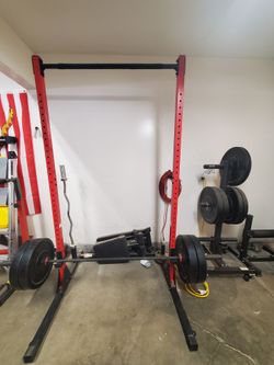 Squat Rack, Adjustable Bench & More