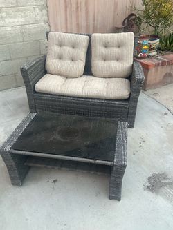 Outdoor couch and table