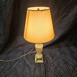 Vintage Pink Porcelain Lamp w/ Marble Base - Early-Mid 1900's