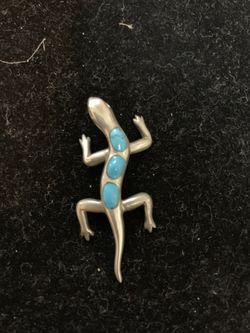 Lizard silver pendant