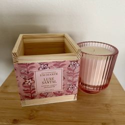 NEW Candle In Wooden Box - Enchante Luxe Santal