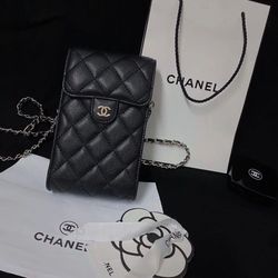 Brand new VIP Caviar Phone Case Crossbody Bag Black 