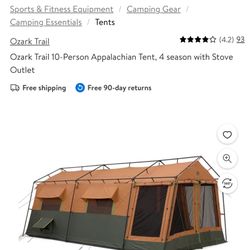 Ozark Trail 10-Person Appalachian Tent, 4 season 