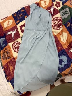 Light Blue Sleeveless Wrap Midi Dress