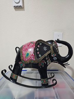 Metal rocking elephant