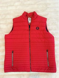 Men’s Timberland Red Puffer Vest Size XXL