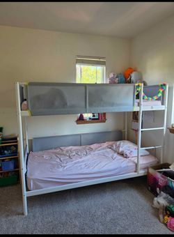 IKEA VITVAL Bunk bed frame, white/light gray (without mattress)