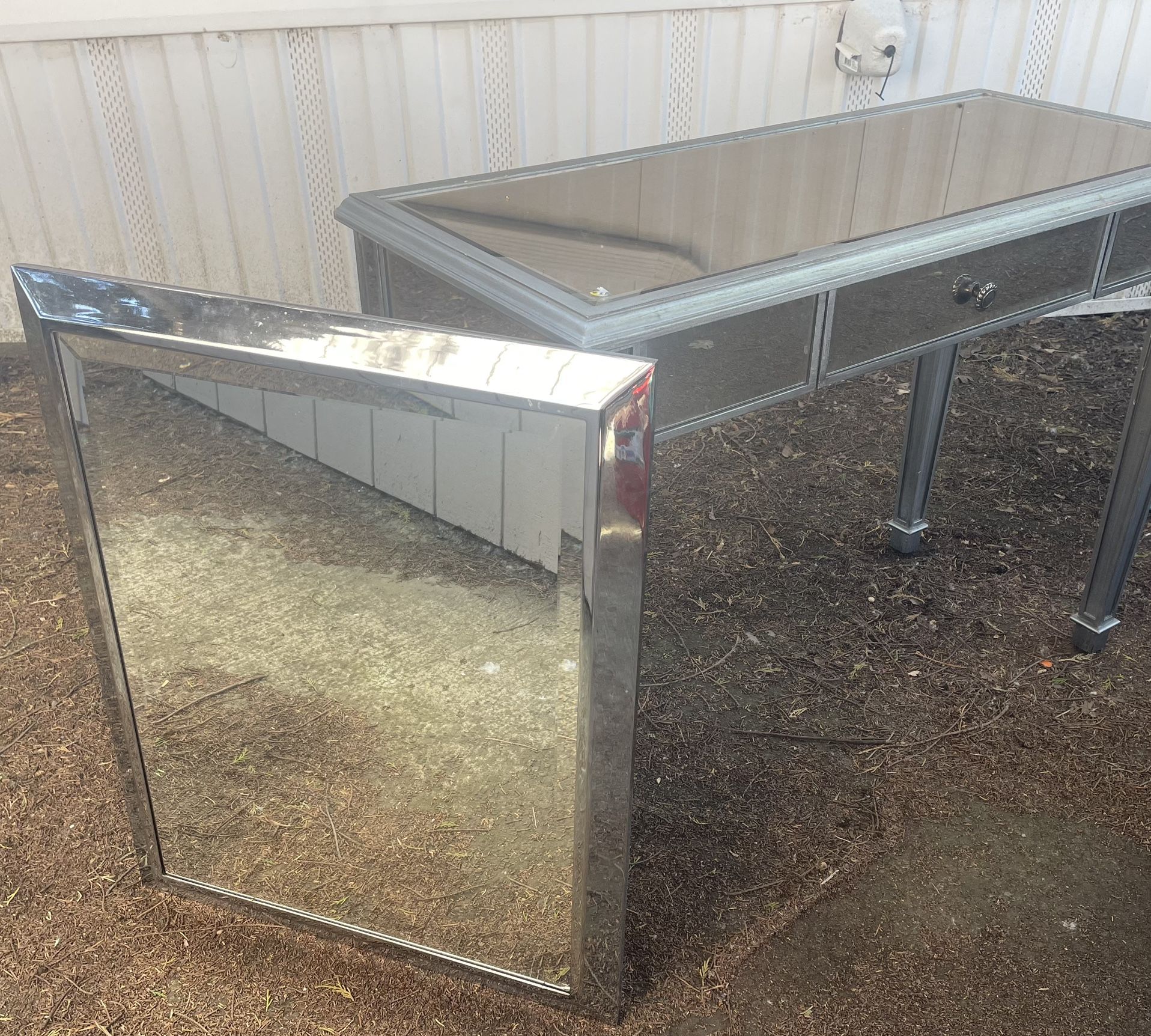 Mirrored Bedroom Vanity/Couch or Entrance Table AND Mirror