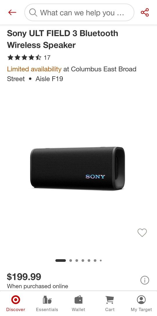 Sony ULT FIELD 3 Bluetooth Wireless Speaker