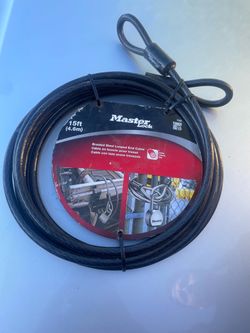 Master Lock 15ft Braided Steel Looped End Cable