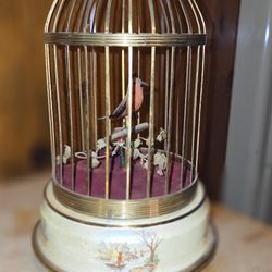 Vintage Antique German Made Bird Cage Music Box