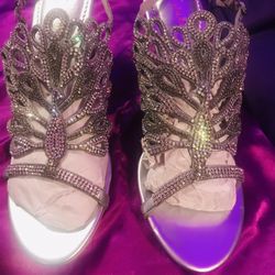 G-Sparrow Rhinestoned PEACOCK Designed Heels (sz 11)