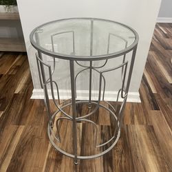 Metal And Glass End Table
