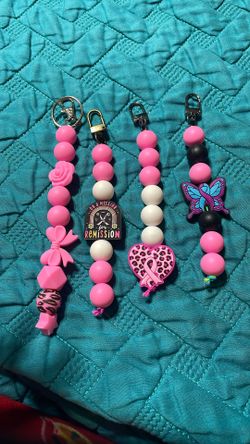 breast cancer key chain/ zipper clips 