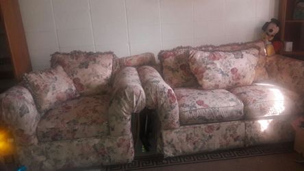 Two piece sofa negotiable