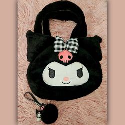 Kawaii  Sanrio Kuromi Plush Shoulder Bag | Birthday | Graduation Gift 💜✨️🖤