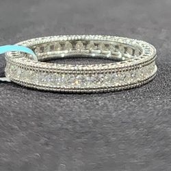  Silver Moissanite Band Ring