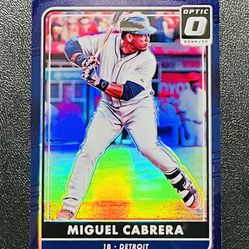 2016 Optic Baseball Miguel Cabrera Holo Purple Refractor Tigers 
