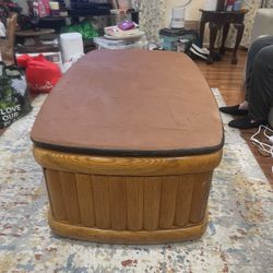 Refurbished Oak Wood Pull Out Coffee Table W/Storage